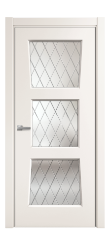 Дверь межкомнатная Dino 3 Цвет Молочный Покрытие Эмаль  Наличник L 75 Цена 38500