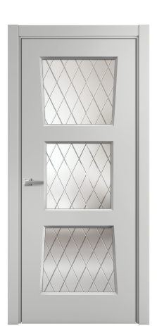 Дверь межкомнатная Dino 3 Цвет Телегрей Покрытие Эмаль  Наличник L 75 Цена 38500