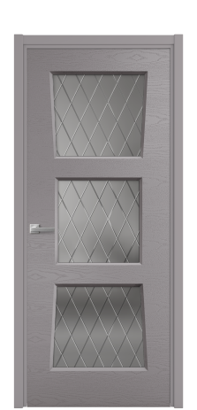 Дверь межкомнатная Dino 3 Цвет Ирис Brash Покрытие Эмаль брашированная  Наличник L 50 Цена 49700