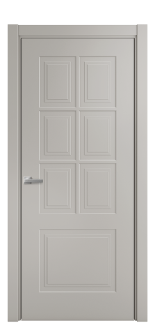 Дверь межкомнатная Paulo 1 Цвет Серый Шелк Покрытие Эмаль  Наличник L 75 Цена 36925