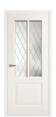 Дверь межкомнатная Paulo 2 Цвет Молочный Покрытие Эмаль  Наличник L 50 Цена 41980