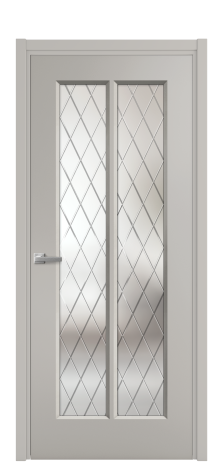 Дверь межкомнатная Paulo 4 Цвет Серый Шелк Покрытие Эмаль  Наличник L 50 Цена 42915