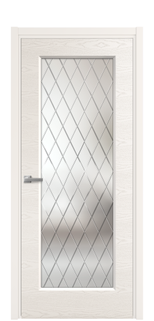 Дверь межкомнатная Rino 1 Цвет Молочный Brash Покрытие Эмаль брашированная  Наличник L 50 Цена 49865