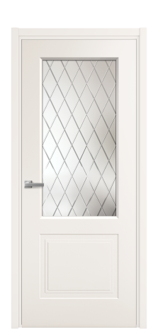 Дверь межкомнатная Рино 2 Цвет Молочный Покрытие Эмаль  Наличник L 50 Цена 41980