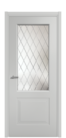 Дверь межкомнатная Рино 2 Цвет Телегрей Покрытие Эмаль  Наличник L 50 Цена 41980