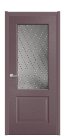 Дверь межкомнатная Рино 2 Цвет Лиловый Brash Покрытие Эмаль брашированная  Наличник L 50 Цена 47215