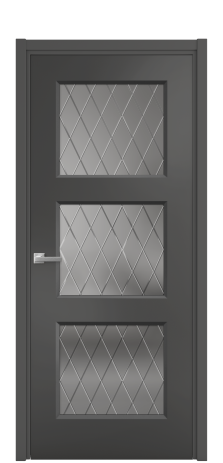 Дверь межкомнатная Рино 3 Цвет Антрацит Покрытие Эмаль  Наличник L 50 Цена 43843