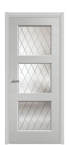 Дверь межкомнатная Рино 3 Цвет Телегрей Brash Покрытие Эмаль брашированная  Наличник L 50 Цена 45950