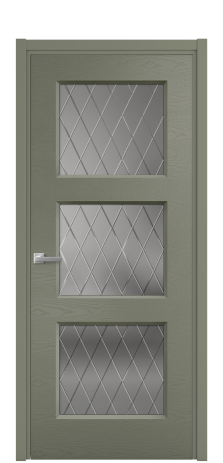 Дверь межкомнатная Rino 3 Цвет Зеленый Brash Покрытие Эмаль брашированная  Наличник L 50 Цена 46500