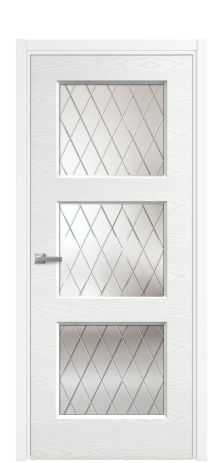 Дверь межкомнатная Rino 3 Цвет Белый Brash Покрытие Эмаль брашированная  Наличник L 50 Цена 49150