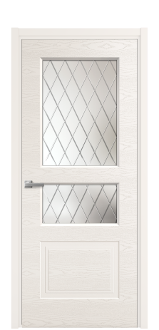 Дверь межкомнатная Рино 4 Цвет Молочный Brash Покрытие Эмаль брашированная  Наличник L 50 Цена 45950