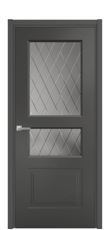 Дверь межкомнатная Rino 4 Цвет Антрацит Покрытие Эмаль  Наличник L 50 Цена 42750