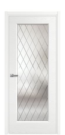 Дверь межкомнатная Plain 1 Цвет Белый Brash Покрытие Эмаль брашированная  Наличник L 50 Цена 48615