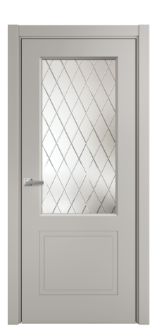 Дверь межкомнатная Plain 2 Цвет Серый Шелк Покрытие Эмаль  Наличник L 75 Цена 37325