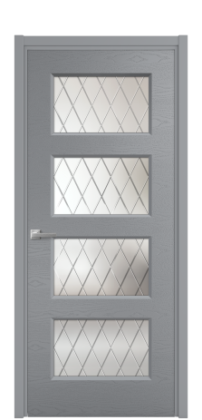 Дверь межкомнатная Плэйн 4 Цвет Гриджио Brash Покрытие Эмаль брашированная  Наличник L 50 Цена 44950