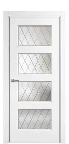 Дверь межкомнатная Plain 4 Цвет Белый Покрытие Эмаль  Наличник L 75 Цена 32960