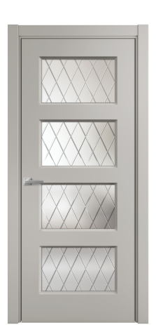 Дверь межкомнатная Plain 4 Цвет Серый Шелк Покрытие Эмаль  Наличник L 75 Цена 37350