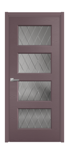 Дверь межкомнатная Plain 4 Цвет Лиловый Brash Покрытие Эмаль брашированная  Наличник L 50 Цена 48450