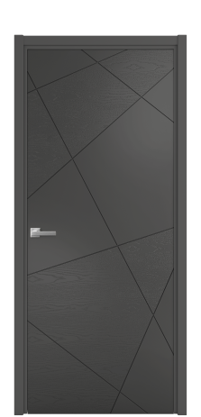 Дверь межкомнатная Твист 01 Цвет Антрацит Brash Покрытие Эмаль брашированная  Наличник L 50 Цена 46325