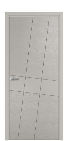 Дверь межкомнатная Twist 02 Цвет Серый Шелк Brash Покрытие Эмаль брашированная  Наличник L 50 Цена 46325