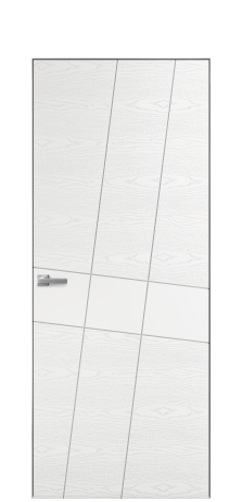 Дверь межкомнатная Твист 02 Цвет Белый Brash Покрытие Эмаль брашированная  Наличник Скрытый короб хром Цена 46300