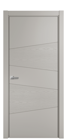 Дверь межкомнатная Twist 03 Цвет Серый Шелк Brash Покрытие Эмаль брашированная  Наличник L 75 Цена 42075