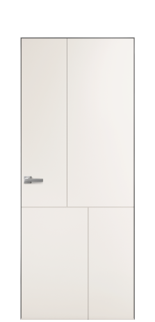 Дверь межкомнатная Линия 04 Цвет Молочный Покрытие Эмаль  Наличник Скрытый короб хром Цена 39450