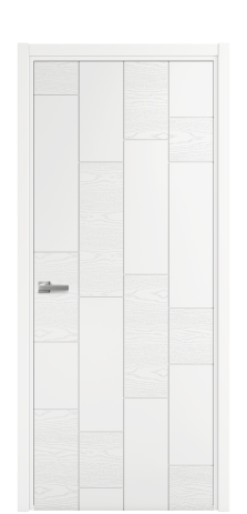 Дверь межкомнатная Lingo 04 Цвет Белый Brash Покрытие Эмаль брашированная  Наличник L 50 Цена 46325