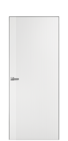 Дверь межкомнатная Mezzo 12 Цвет Белый Покрытие Эмаль  Наличник Скрытый короб хром Цена 49780