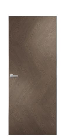 Дверь межкомнатная Unit 01 Цвет Дуб Марракеш Покрытие Шпон натуральный  Наличник Скрытый короб хром Цена 66750