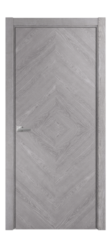 Дверь межкомнатная Unit 02 Цвет Дуб Кварц Покрытие Шпон натуральный  Наличник L 75 Цена 52800