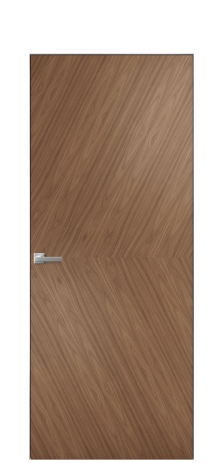 Дверь межкомнатная Юнит 03 Цвет Американский Орех Покрытие Шпон натуральный  Наличник Скрытый короб хром Цена 54850