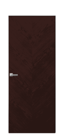 Дверь межкомнатная Unit 04 Цвет Мореный Дуб Покрытие Шпон натуральный  Наличник Скрытый короб хром Цена 63450