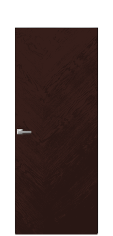 Дверь межкомнатная Unit 05 Цвет Мореный Дуб Покрытие Шпон натуральный  Наличник Скрытый короб хром Цена 63450