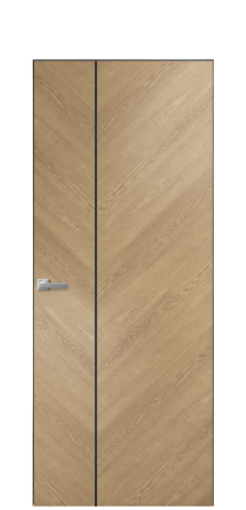 Дверь межкомнатная Unit Slot 10-111 Цвет Дуб Светлый Покрытие Шпон натуральный  Наличник Скрытый короб хром Цена 67750