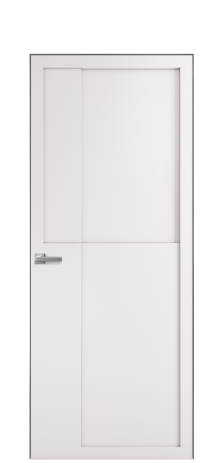 Дверь межкомнатная Podio 02 Цвет Крем Покрытие Эмаль  Наличник Скрытый короб хром Цена 49450