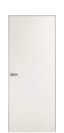 Дверь межкомнатная Porte 39-00 Цвет Ясень Молочный Покрытие Шпон крашеный диагональ Наличник Скрытый короб хром Цена 58638