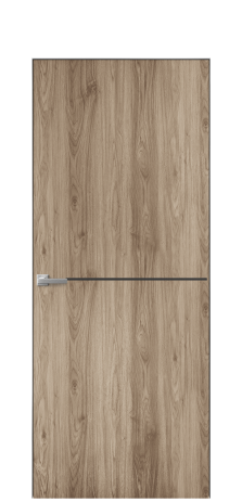 Дверь межкомнатная Slot 10-001 Цвет Орех NY смоук Покрытие ПВХ WOOD NATURAL Наличник Скрытый короб хром Цена 38100