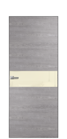 Дверь межкомнатная Ветро 11 Цвет Дуб Кварц Покрытие Шпон натуральный  Наличник Скрытый короб хром Цена 49450