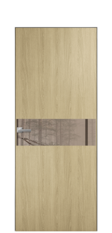 Дверь межкомнатная Vetro 11 Цвет Maderaira oak amber Покрытие ПВХ WOOD NATURAL Наличник Скрытый короб хром Цена 41500