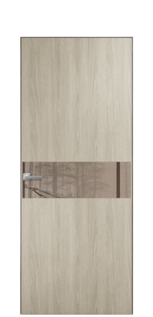 Дверь межкомнатная Vetro 11 Цвет Maderaira oak sand Покрытие ПВХ WOOD NATURAL Наличник Скрытый короб хром Цена 41500