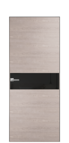 Дверь межкомнатная Vetro 11 Цвет Дуб Имбирь Покрытие Шпон натуральный  Наличник Скрытый короб хром Цена 49450