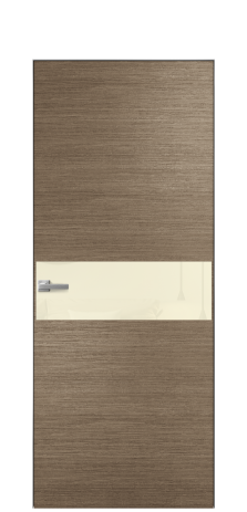 Дверь межкомнатная Vetro 11 Цвет Дуб Кофе Покрытие Шпон масло  Наличник Скрытый короб хром Цена 51300