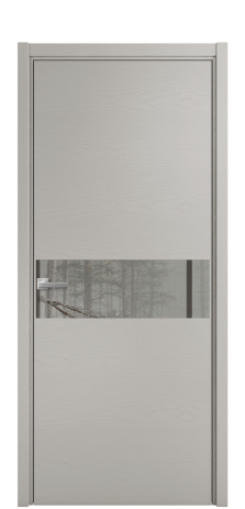 Дверь межкомнатная Vetro 11 Цвет Ясень Серый Шелк Покрытие Шпон крашеный  Наличник L 50 Цена 49275