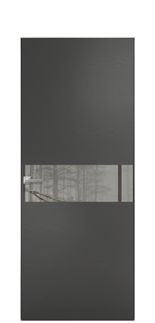 Дверь межкомнатная Vetro 11 Цвет Ясень Антрацит Покрытие Шпон крашеный  Наличник Скрытый короб хром Цена 59600