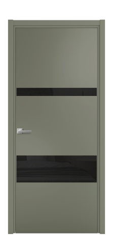 Дверь межкомнатная Vetro 12 Цвет Зеленый Покрытие Эмаль  Наличник L 50 Цена 44675