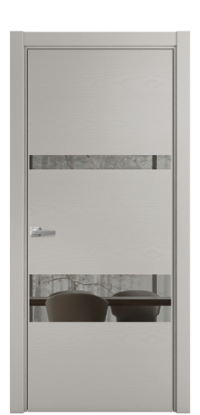 Дверь межкомнатная Vetro 12 Цвет Ясень Серый Шелк Покрытие Шпон крашеный  Наличник L 75 Цена 44650