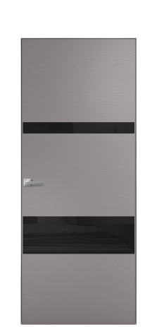 Дверь межкомнатная Vetro 12 Цвет Ясень Ирис Покрытие Шпон крашеный  Наличник Скрытый короб хром Цена 59100