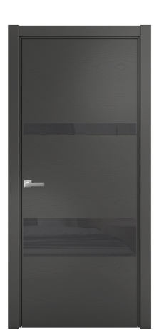 Дверь межкомнатная Vetro 12 Цвет Ясень Антрацит Покрытие Шпон крашеный  Наличник L 75 Цена 44150