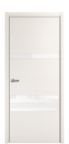 Дверь межкомнатная Vetro 12 Цвет Ясень Молочный Покрытие Шпон крашеный  Наличник L 50 Цена 48025